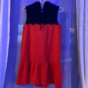 Victoria Beckham black/orange sleeveless mini dress XS